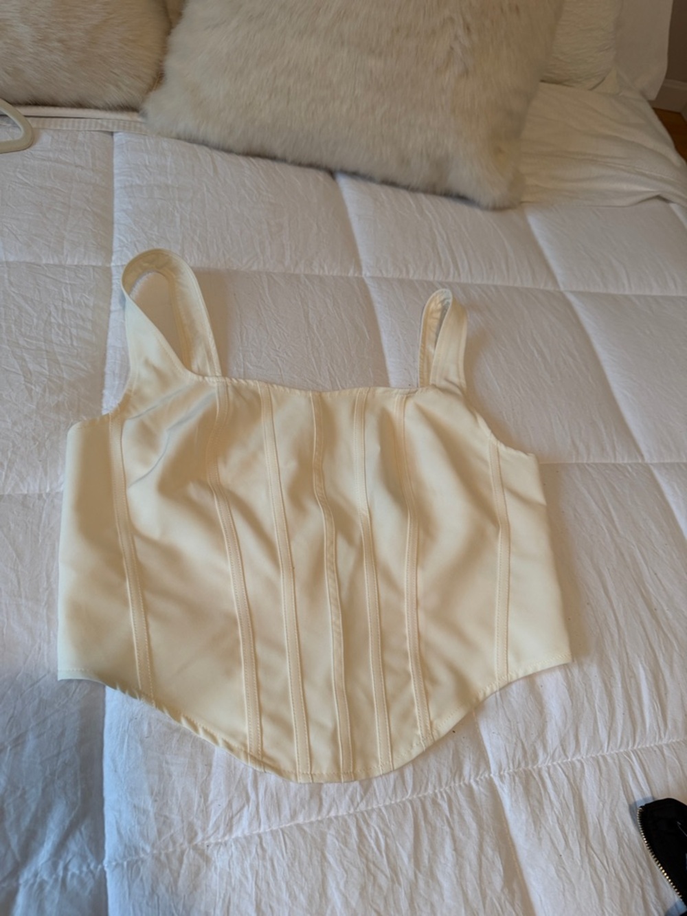 Cream Structured Bustier Top